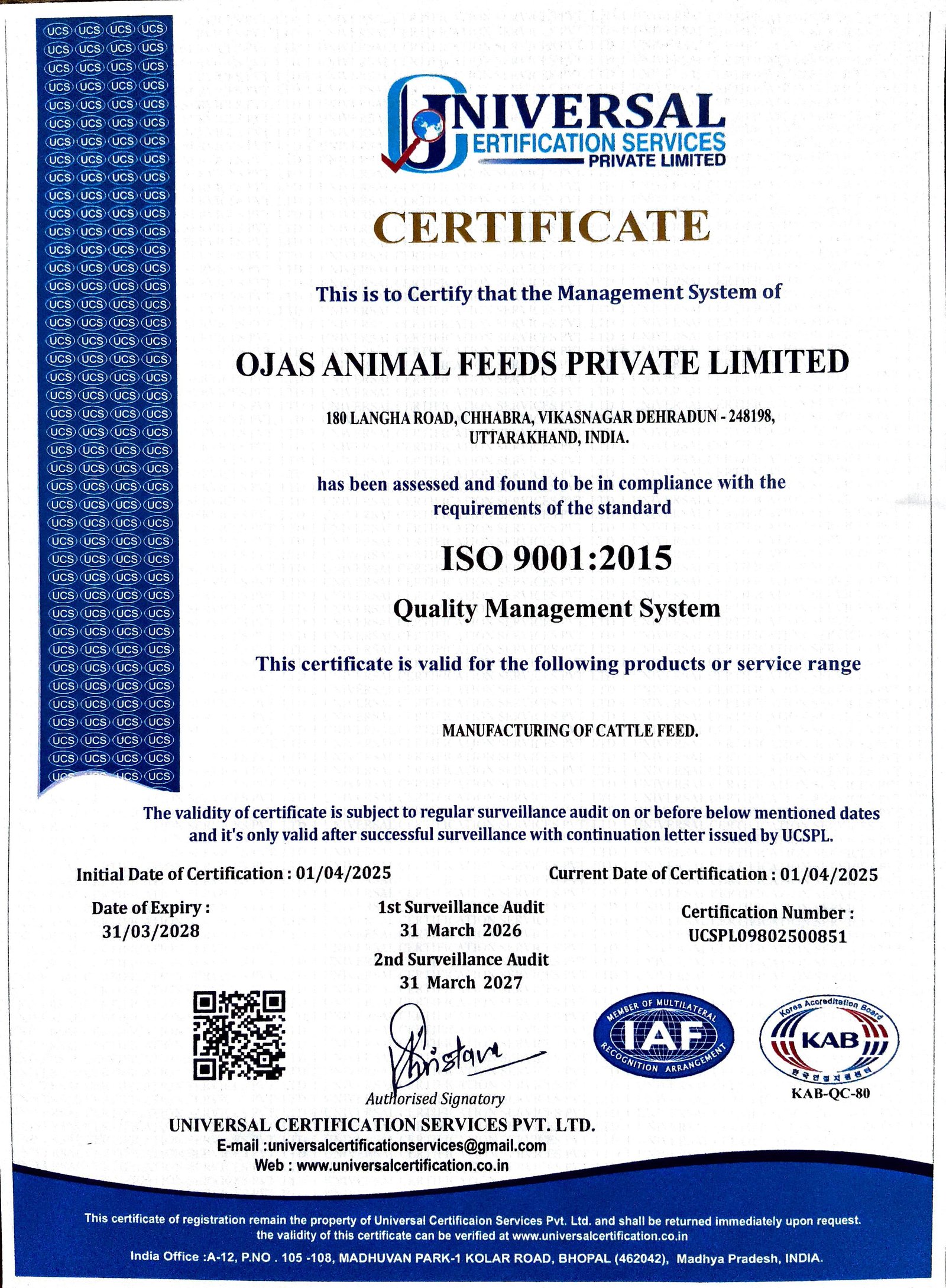 ISO Certificate